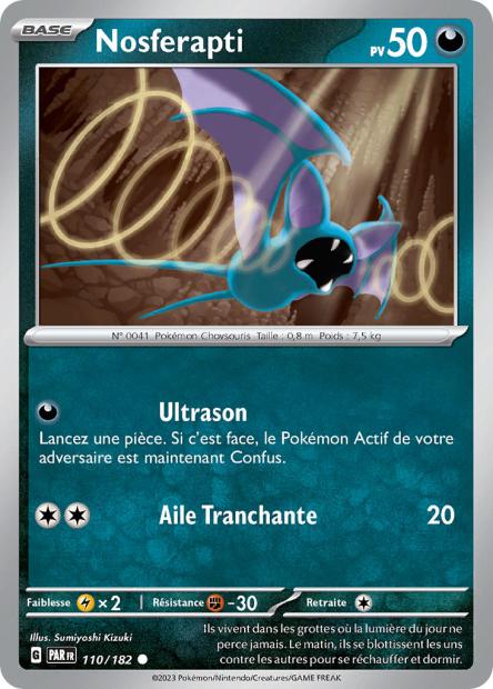 Carte Pokémon Nosferapti 110/182 PAR Faille Paradoxe EV04 Neuf FR LorenZone