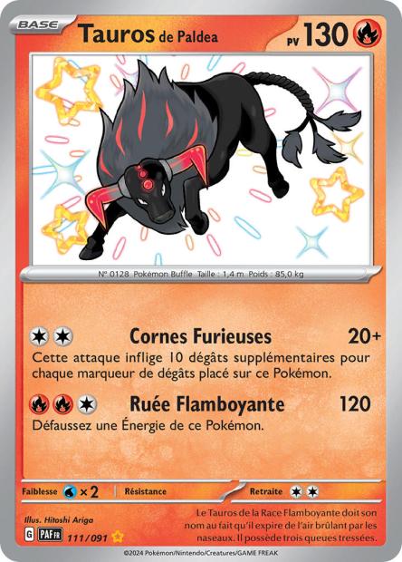 Carte Pokémon Tauros de Paldea 111/091 Destinees de Palea EV4_5 LorenZone