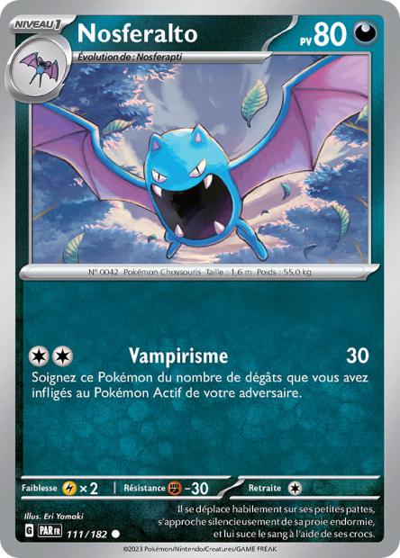 Carte Pokémon Nosferalto 111/182 PAR Faille Paradoxe EV04 Neuf FR LorenZone