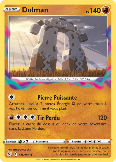 Carte Pokémon Dolman 111/196 LOR Origine Perdue EB11 Neuf FR LorenZone