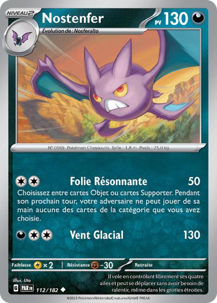 Carte Pokémon Nostenfer 112/182 PAR Faille Paradoxe EV04 Neuf FR LorenZone