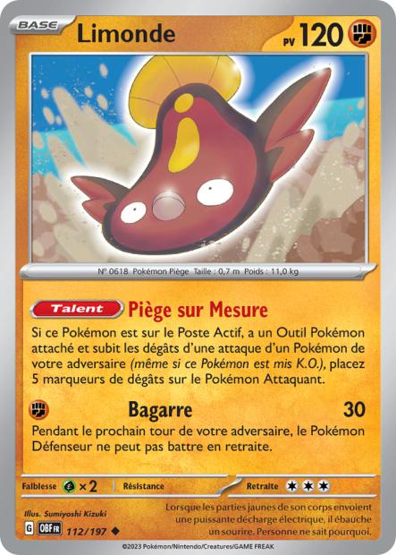 Carte Pokémon Limonde 112/197 Flammes Obsidiennes EV03 LorenZone