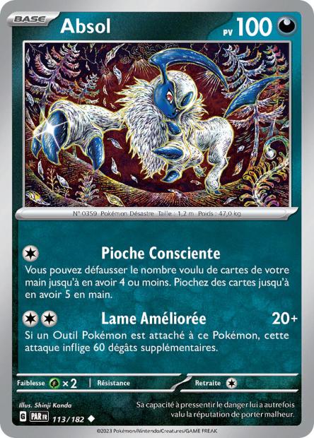 Carte Pokémon Absol 113/182 PAR Faille Paradoxe EV04 Neuf FR LorenZone