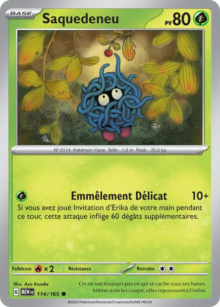 Carte Pokémon Saquedeneu 114/165 MEW 151 EV3_5  Neuf FR LorenZone
