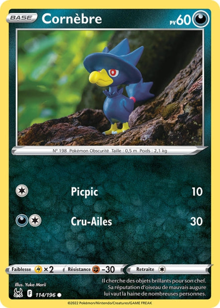 Carte Pokémon Cornèbre 114/196 LOR Origine Perdue EB11 Neuf FR LorenZone