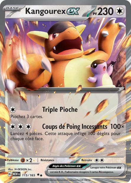 Carte Pokémon Kangourex ex 115/165 MEW 151 EV3_5  Neuf FR LorenZone