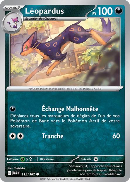 Carte Pokémon Léopardus 115/182 PAR Faille Paradoxe EV04 Neuf FR LorenZone