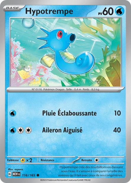 Carte Pokémon Hyppotrempe 116/165 MEW 151 EV3_5  Neuf FR LorenZone