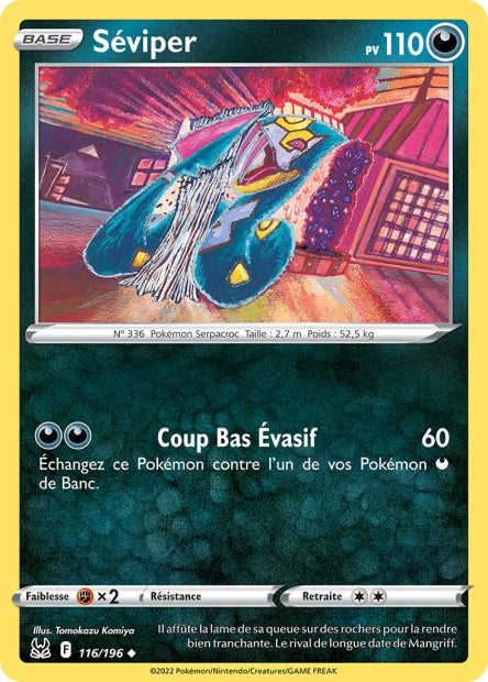 Carte Pokémon Séviper 116/196 LOR Origine Perdue EB11 Neuf FR LorenZone