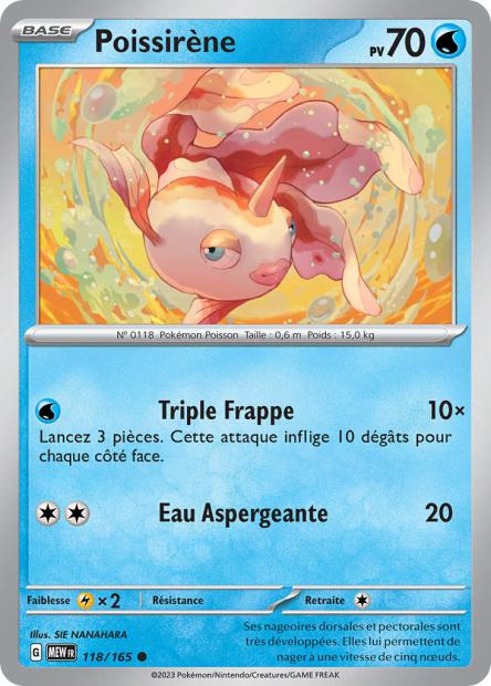 Carte Pokémon Poissirène 118/165 MEW 151 EV3_5  Neuf FR LorenZone