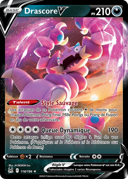 Carte Pokémon Drascore V 118/196 LOR Origine Perdue EB11 Neuf FR LorenZone