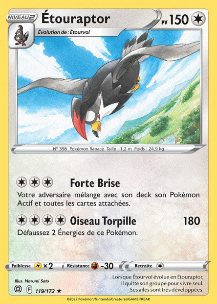 Carte Pokémon Étouraptor 119/172 BRS EB09 LorenZone