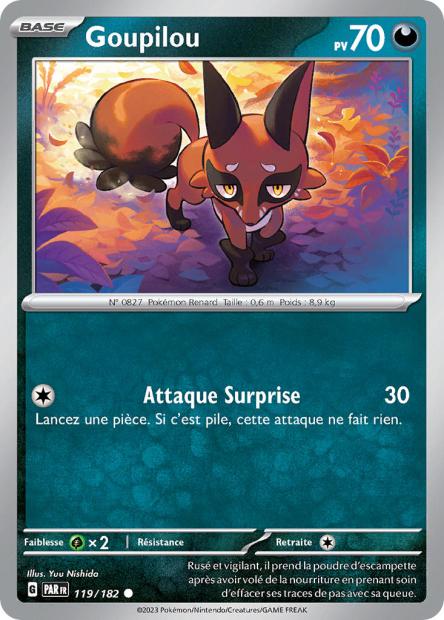 Carte Pokémon Goupilou 119/182 PAR Faille Paradoxe EV04 Neuf FR LorenZone