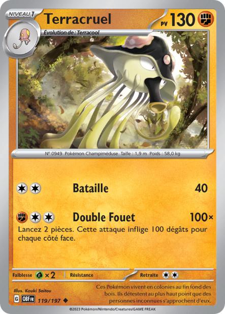 Carte Pokémon Terracruel 119/197 Flammes Obsidiennes EV03 LorenZone