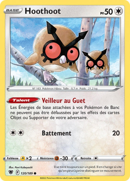 Carte Pokémon Hoothoot 120/189 ASR EB10 LorenZone
