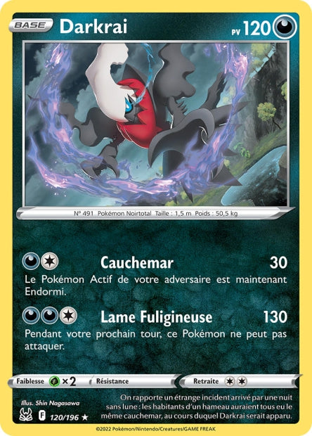 Carte Pokémon Darkrai 120/196 LOR Origine Perdue EB11 Neuf FR LorenZone