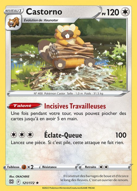 Carte Pokémon Castorno 121/172 BRS EB09 LorenZone
