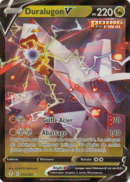 Carte Pokémon Duralugon V 122/203 EVS EB07 LorenZone