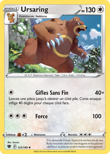 Carte Pokémon Ursaring 123/189 ASR EB10 LorenZone