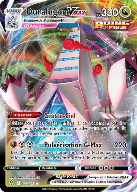 Carte Pokémon Duralugon VMAX 123/203 EVS EB07 LorenZone