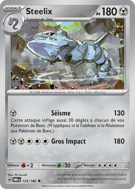 Carte Pokémon Steelix 125/182 PAR Faille Paradoxe EV04 Neuf FR LorenZone