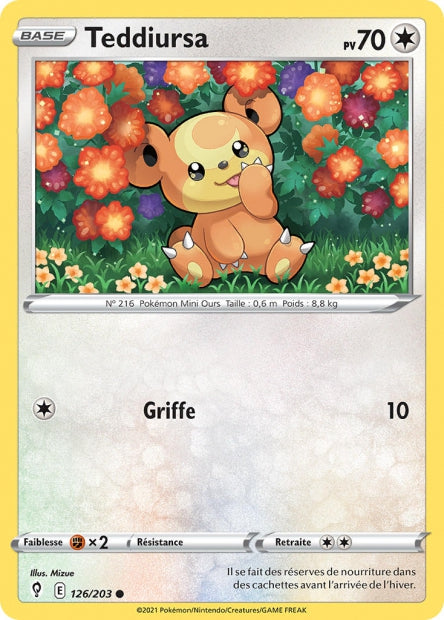 Carte Pokémon Teddiursa 126/203 EVS EB07 LorenZone