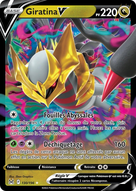 Carte Pokémon Giratina V 130/196 LOR Origine Perdue EB11 Neuf FR LorenZone