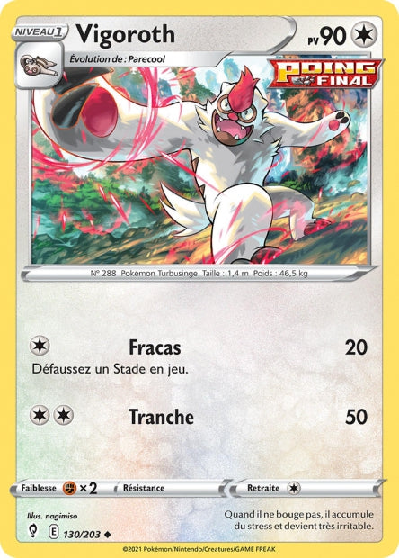 Carte Pokémon Vigoroth 130/203 EVS EB07 LorenZone