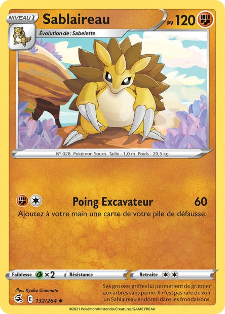 Carte Pokémon Sablaireau 132/264 FST EB08 LorenZone