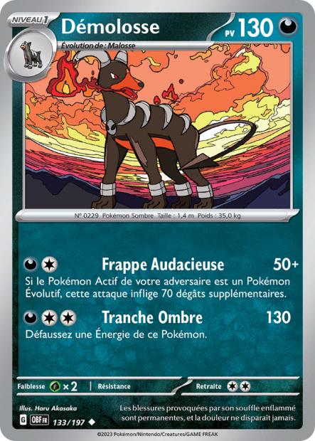 Carte Pokémon Démolosse 133/197 Flammes Obsidiennes EV03 LorenZone