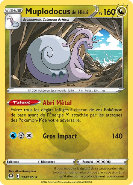 Carte Pokémon Muplodocus de Hisui 134/196 LOR Origine Perdue EB11 Neuf FR LorenZone