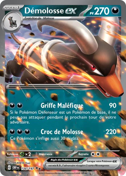 Carte Pokémon Démolosse EX 134/197 Flammes Obsidiennes EV03 LorenZone