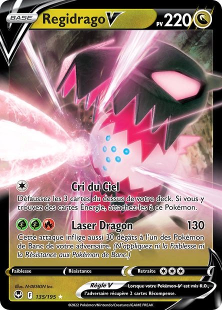 Carte Pokémon Regidrago V 135/195 SIT Tempete Argentee EB12 Neuf FR LorenZone