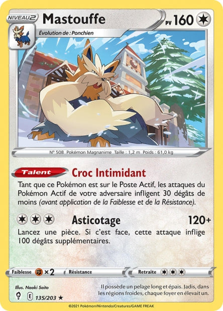Carte Pokémon Mastouffe 135/203 EVS EB07 LorenZone