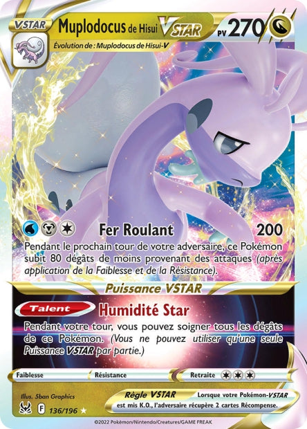 Carte Pokémon Muplodocus de Hisui VSTAR 136/196 LOR Origine Perdue EB11 Neuf FR LorenZone