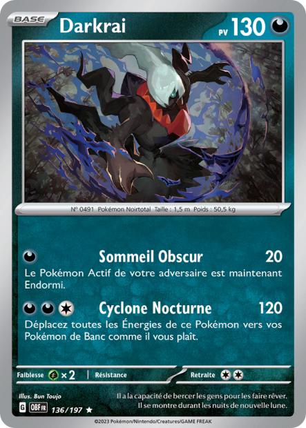Carte Pokémon Darkrai 136/197 Flammes Obsidiennes EV03 LorenZone