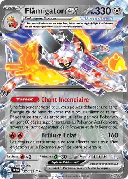 Carte Pokémon Flâmigator EX 137/182 PAR Faille Paradoxe EV04 Neuf FR LorenZone
