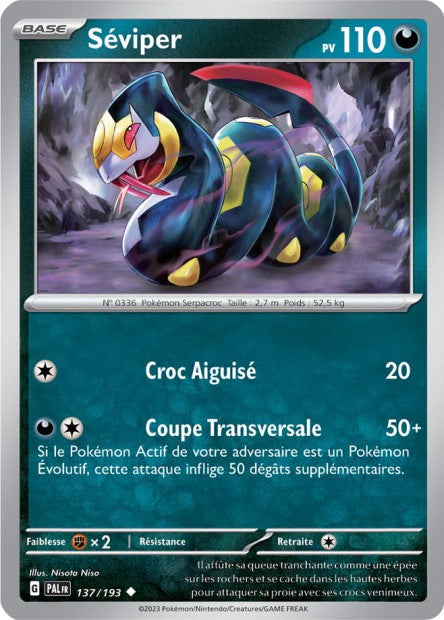 Carte Pokémon Séviper 137/193 PAL EV02 LorenZone