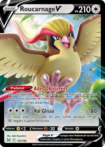 Carte Pokémon Roucarnage V 137/196 LOR Origine Perdue EB11 Neuf FR LorenZone
