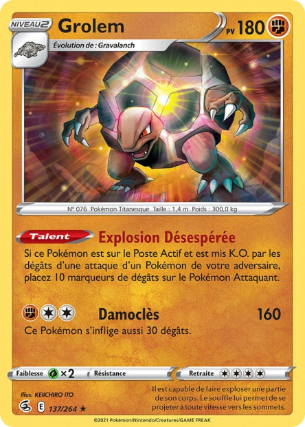 Carte Pokémon Grolem 137/264 FST EB08 LorenZone