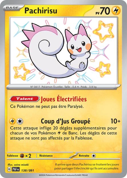 Carte Pokémon Pachirisu 138/091 Destinees de Palea EV4_5 LorenZone