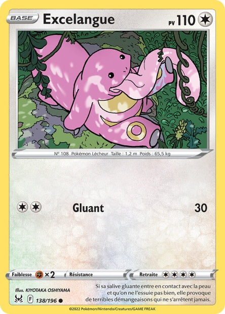 Carte Pokémon Excelangue 138/196 LOR Origine Perdue EB11 Neuf FR LorenZone