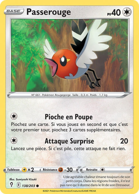 Carte Pokémon Passerouge 138/203 EVS EB07 LorenZone