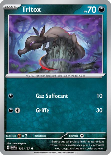 Carte Pokémon Tritox 139/197 Flammes Obsidiennes EV03 LorenZone
