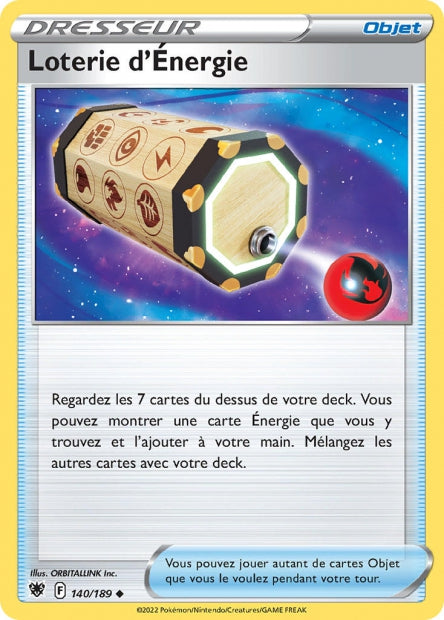 Carte Pokémon Loterie d’Energie 140/189 ASR EB10 LorenZone
