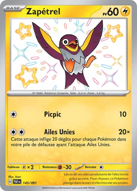 Carte Pokémon Zapétrel 145/091 Destinees de Palea EV4_5 LorenZone