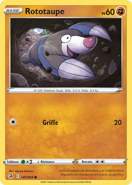 Carte Pokémon Rototaupe 147/264 FST EB08 LorenZone