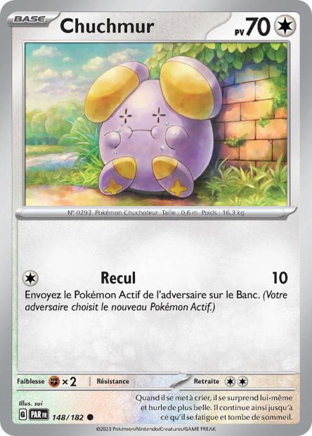 Carte Pokémon Chuchmur 148/182 PAR Faille Paradoxe EV04 Neuf FR LorenZone