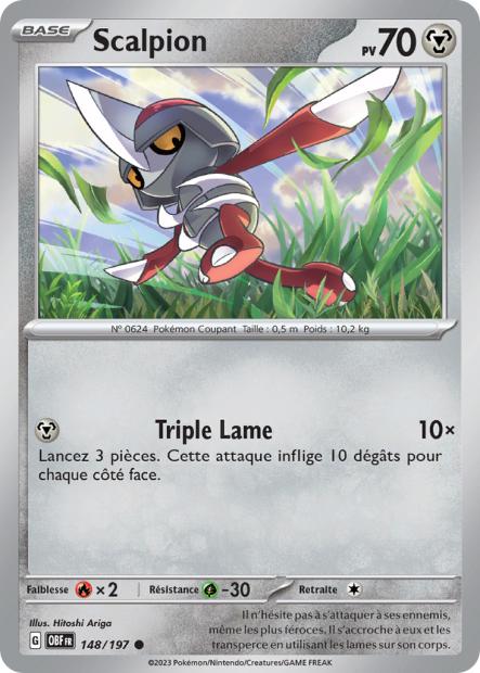 Carte Pokémon Scalpion 148/197 Flammes Obsidiennes EV03 LorenZone