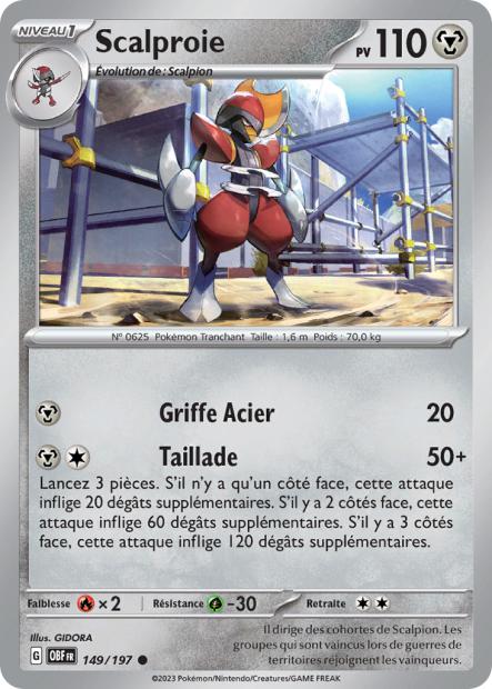 Carte Pokémon Scalproie 149/197 Flammes Obsidiennes EV03 LorenZone